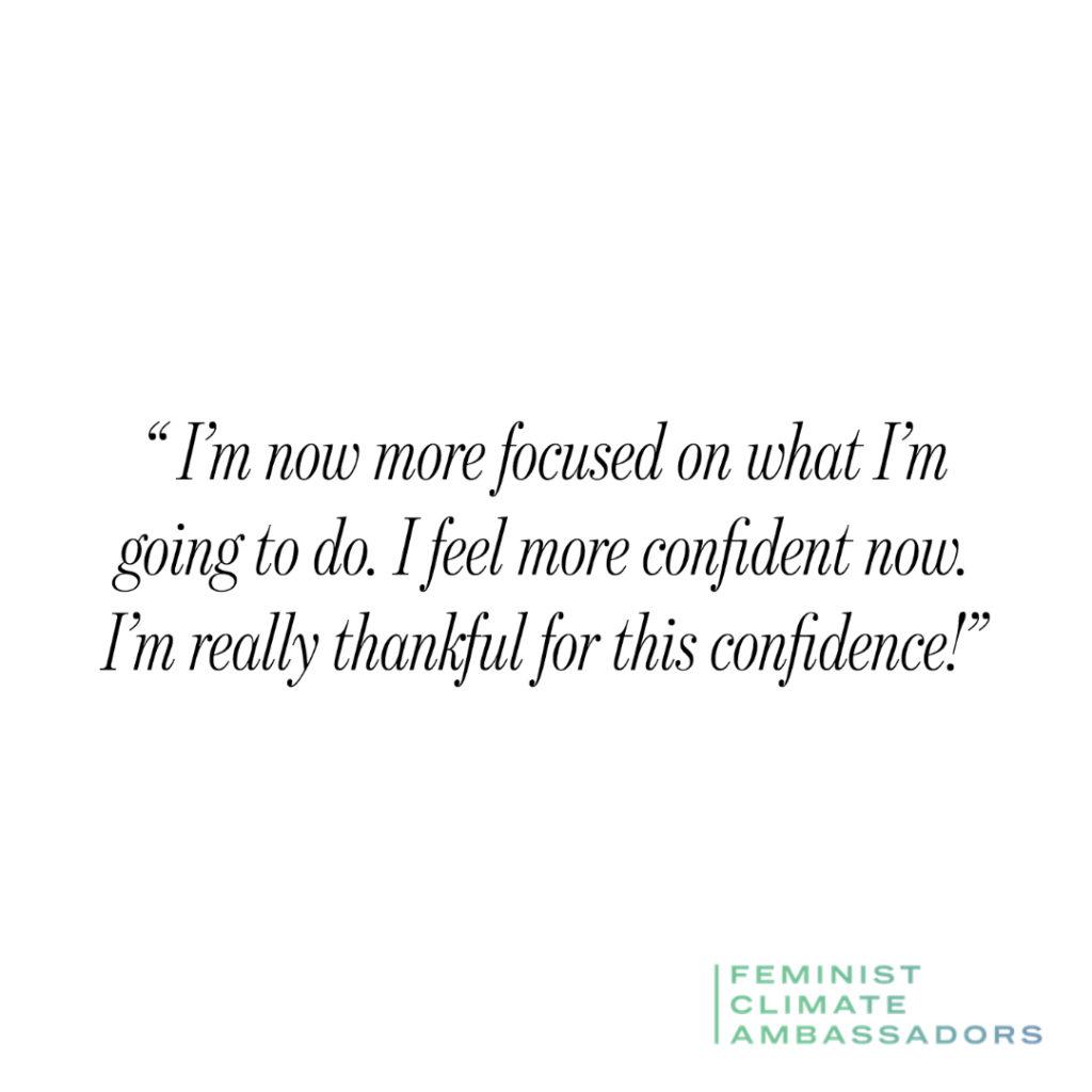 Quote: I'm now more focused on what I'm doing. I feel more confident. I am really grateful for this confidence!"